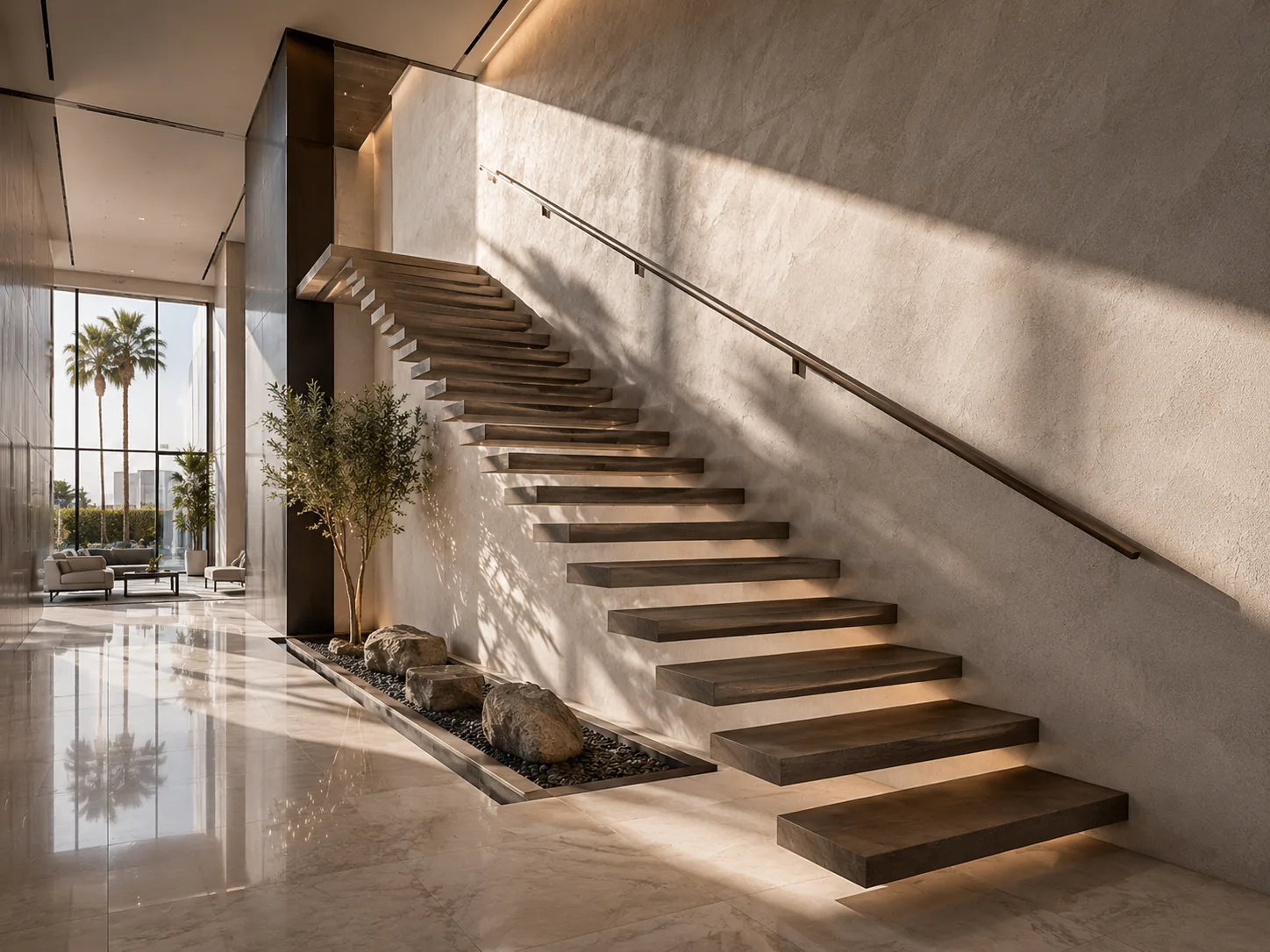 Main living space with the garden beyond — a wide sweep inviting deeper exploration